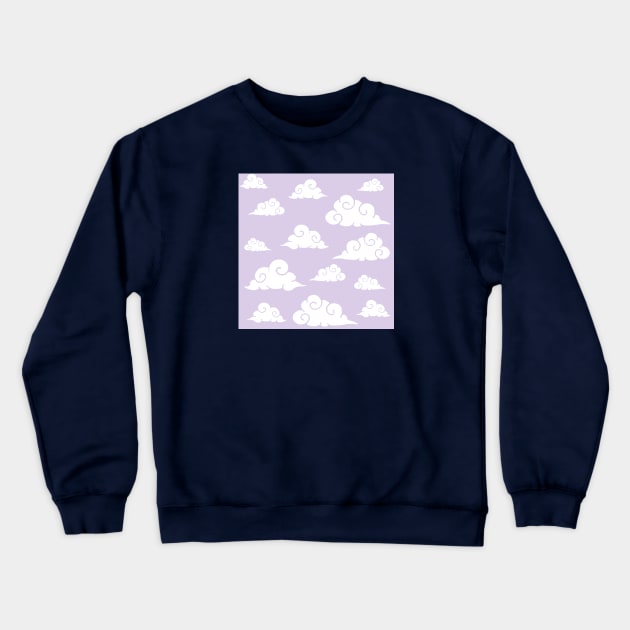 Pastel purple cloud print Crewneck Sweatshirt by ballooonfish